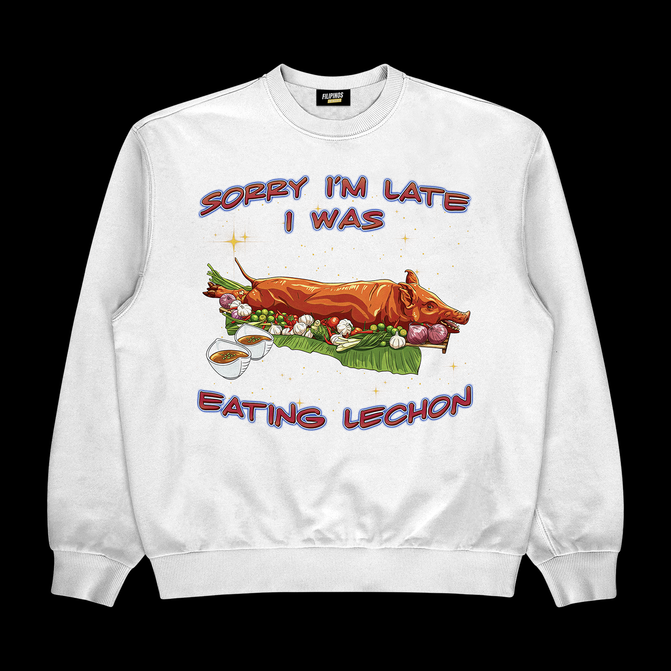 EATING LECHON - PULLOVER CREWNECK SWEATSHIRT