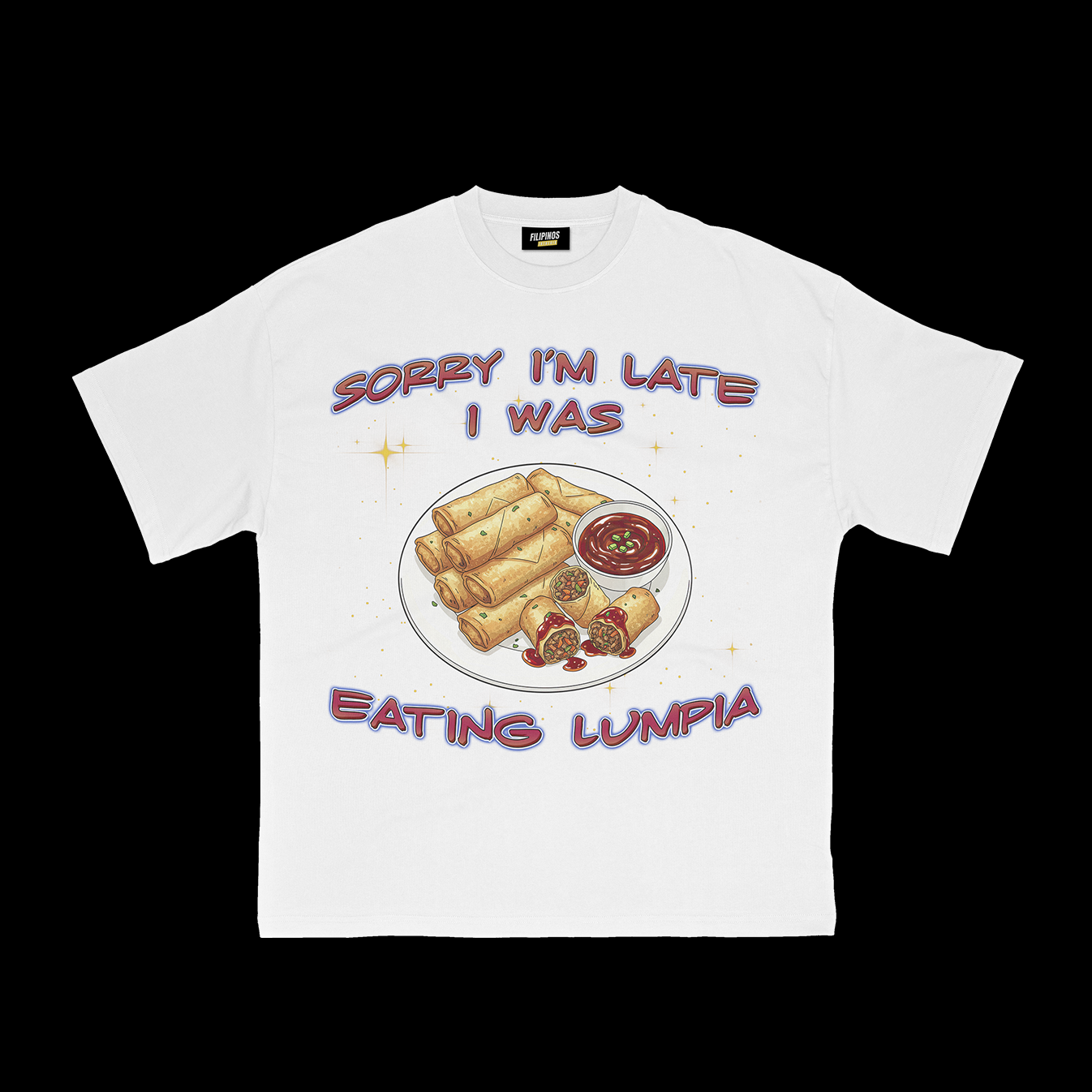 EATING LUMPIA FILIPINO FOOD BLACK T-SHIRT