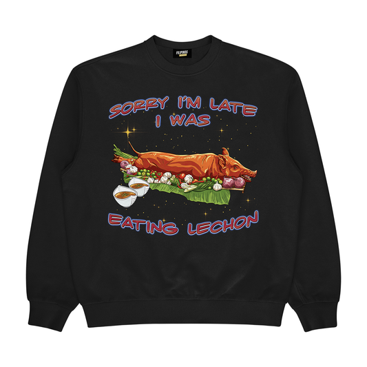 EATING LECHON - PULLOVER CREWNECK SWEATSHIRT