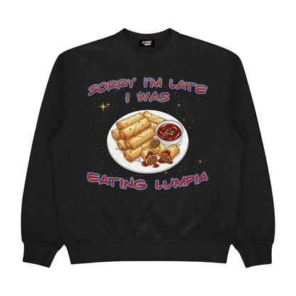 EATING LUMPIA - PULLOVER CREWNECK SWEATSHIRT