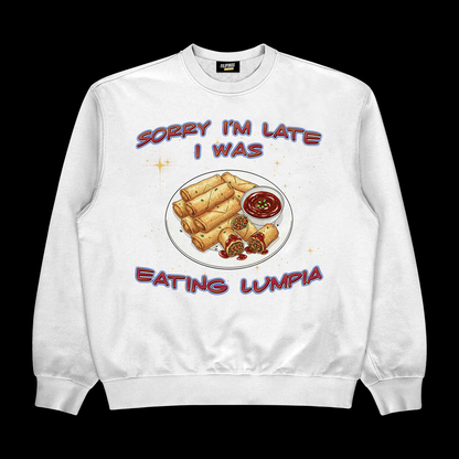 EATING LUMPIA - PULLOVER CREWNECK SWEATSHIRT