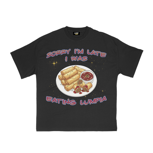 EATING LUMPIA FILIPINO FOOD BLACK T-SHIRT