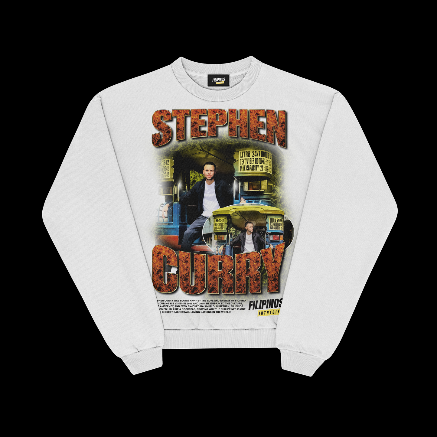 STEPHEN CURRY IN MANILA – PULLOVER CREWNECK SWEATSHIRT